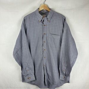 BROOKS BROTHERS‎ 346 Original Polo Shirt Non-Iron Cotton Checked Size Large Blue
